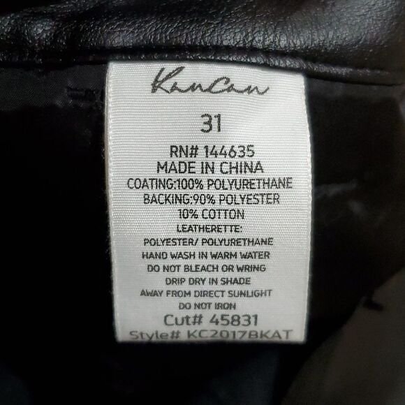 Kancan High Rise Faux Leather Cargo Joggers Size 30 - Picture 13 of 15